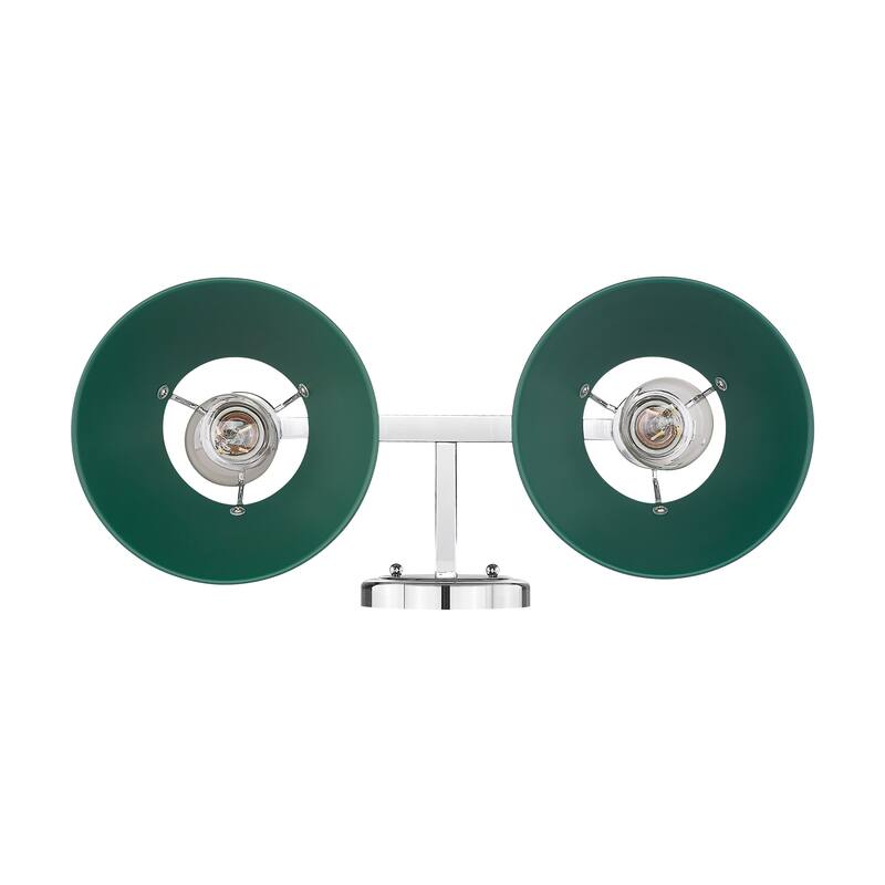 Yep by Golden Lighting Orwell 2-light Vanity in Chrome and Pine Green shade