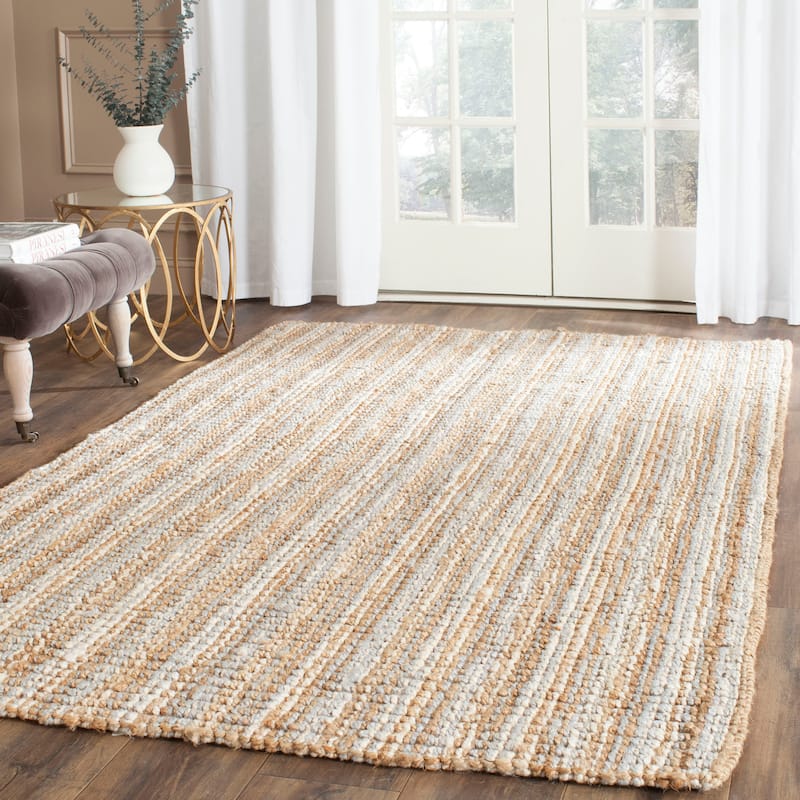 SAFAVIEH Jerneja Handmade Solid Chunky Jute Area Rug - 10' x 14' - Grey/Natural