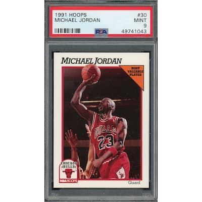 Michael Jordan 1991 Hoops Basketball Card #30 Graded PSA 9 MINT - 8'6" x 11'6"
