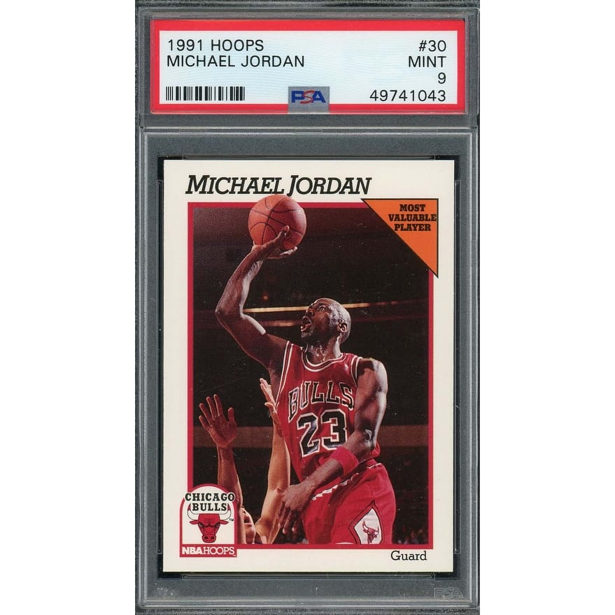 Michael Jordan 1991 Hoops Basketball Card #30 Graded PSA 9 MINT - 8'6" x 11'6"