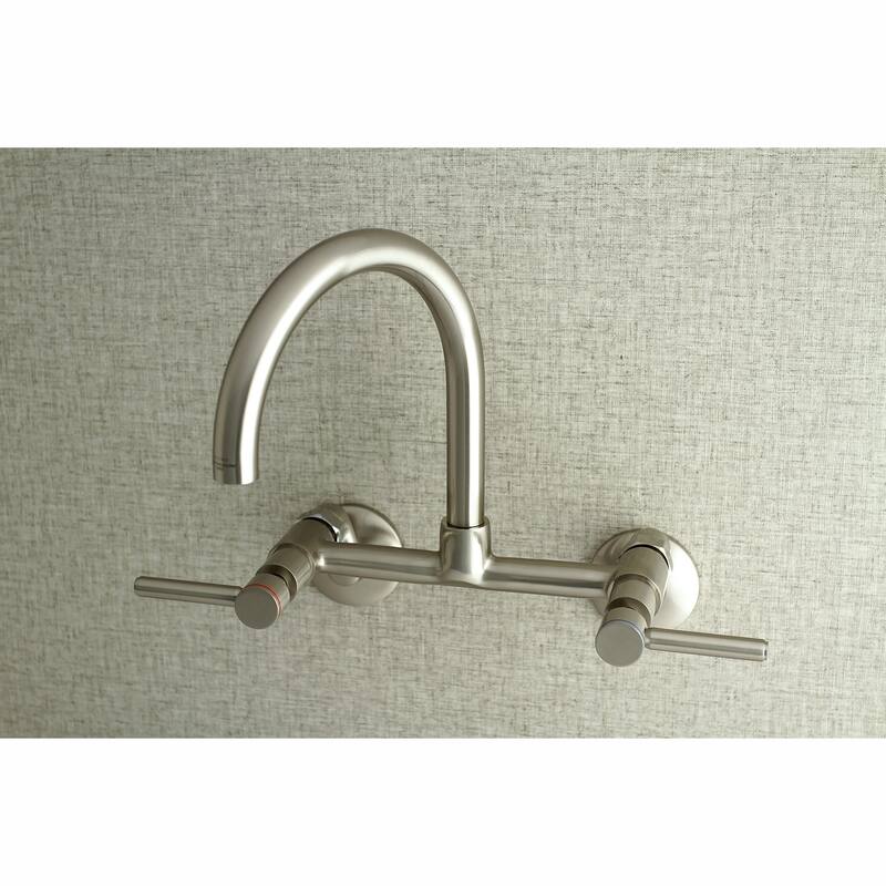 Kingston Brass Concord 8 in. Adjustable Center Wall Mount Kitchen Faucet