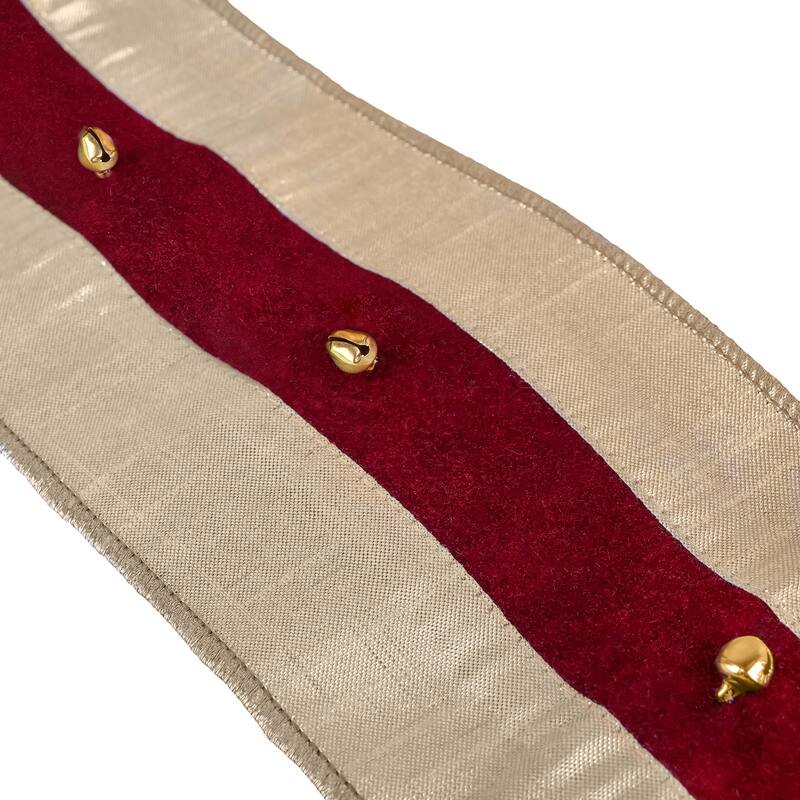 HGTV Home Collection Metallic Dupioni Velour Overlay Fused Ribbon, Gold, Gold, 3 in - 3 in