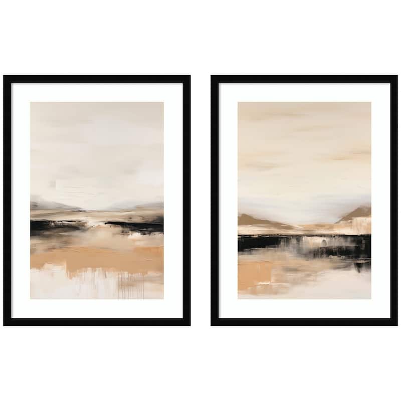 Kate and Laurel Peaceful Landscape No. 1 & No. 2 2 Piece Framed Wall Art Print Set by Amy Lighthall - 2 Piece Set 19x25