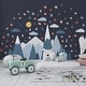 preview thumbnail 2 of 5, Blue Mountains and Dalmatian Dots Nursery Kids Room Wall Stickers Decorations Decals DIY