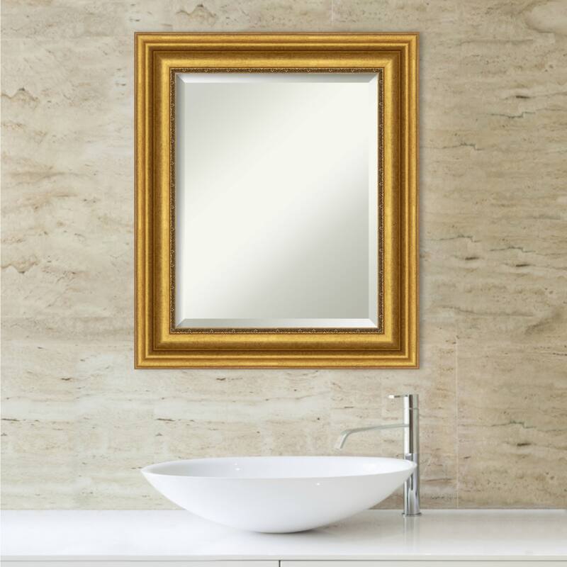 Beveled Bathroom Wall Mirror - Parlor Gold Frame