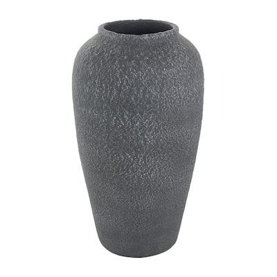 Ceramic Whitewashed Textured Decorative Vase - Black - Roche River Decor