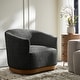 preview thumbnail 13 of 34, Gema Modern 360°Swivel Chenille Ergonomic U-shape Armchair with Solid Wood Legs by HULALA HOME