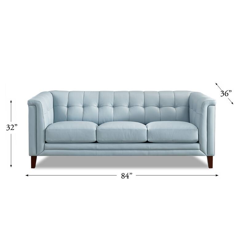 Hydeline Arvo Top Grain Leather Sofa and Loveseat Set with Feather, Memory Foam and Springs