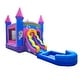 preview thumbnail 1 of 3, Pogo Bounce House Crossover Bounce House with Slide and Splash Pool, Deluxe Pink
