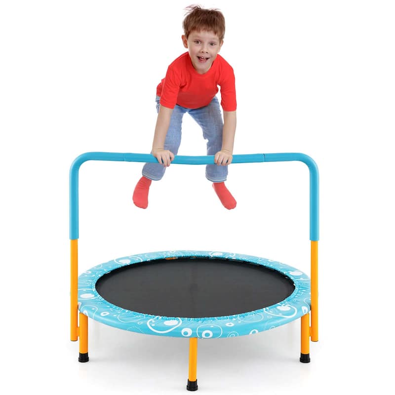 Costway 36'' Kids Trampoline Rebounder W/Full Covered Handrail & Pad