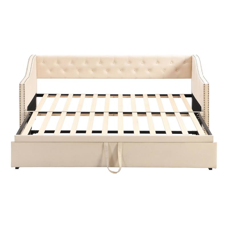 Upholstered Sofa Bed with Pop-Up Bed Frame