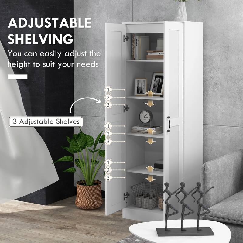 Modern Storage Cabinet with Adjustable Shelves Soft Close Door Anti Tipping Durable Particleboard for Home and Office