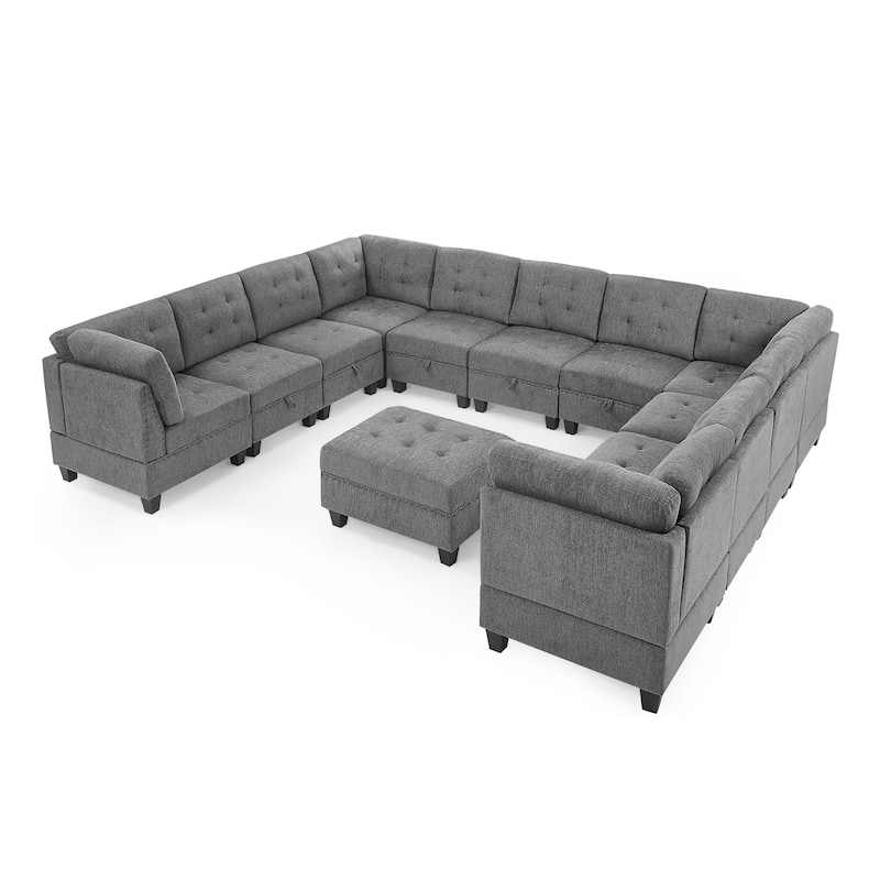 Oversized Modular Sectional Sofa, Livingroom Sectionals Sofa Sets with Removable Cushion and