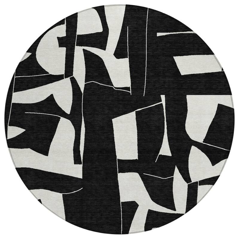 Machine Washable Indoor/ Outdoor Modern Creede Chantille Rug