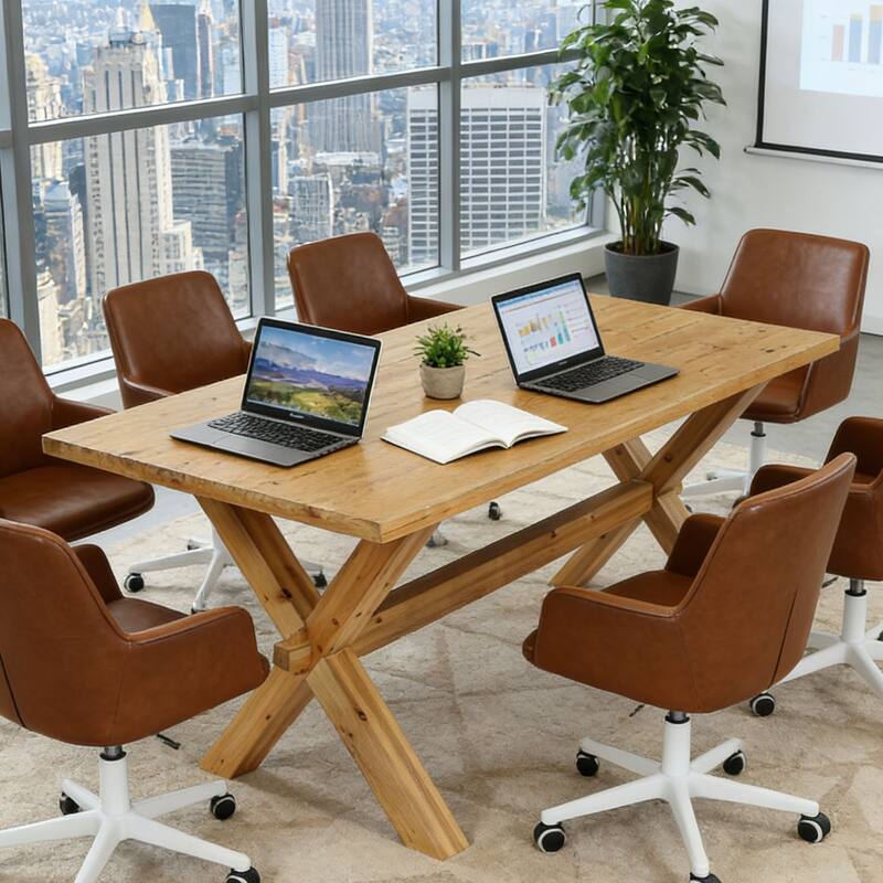 5.24 ft Solid Wood Conference Table for 4-6 People