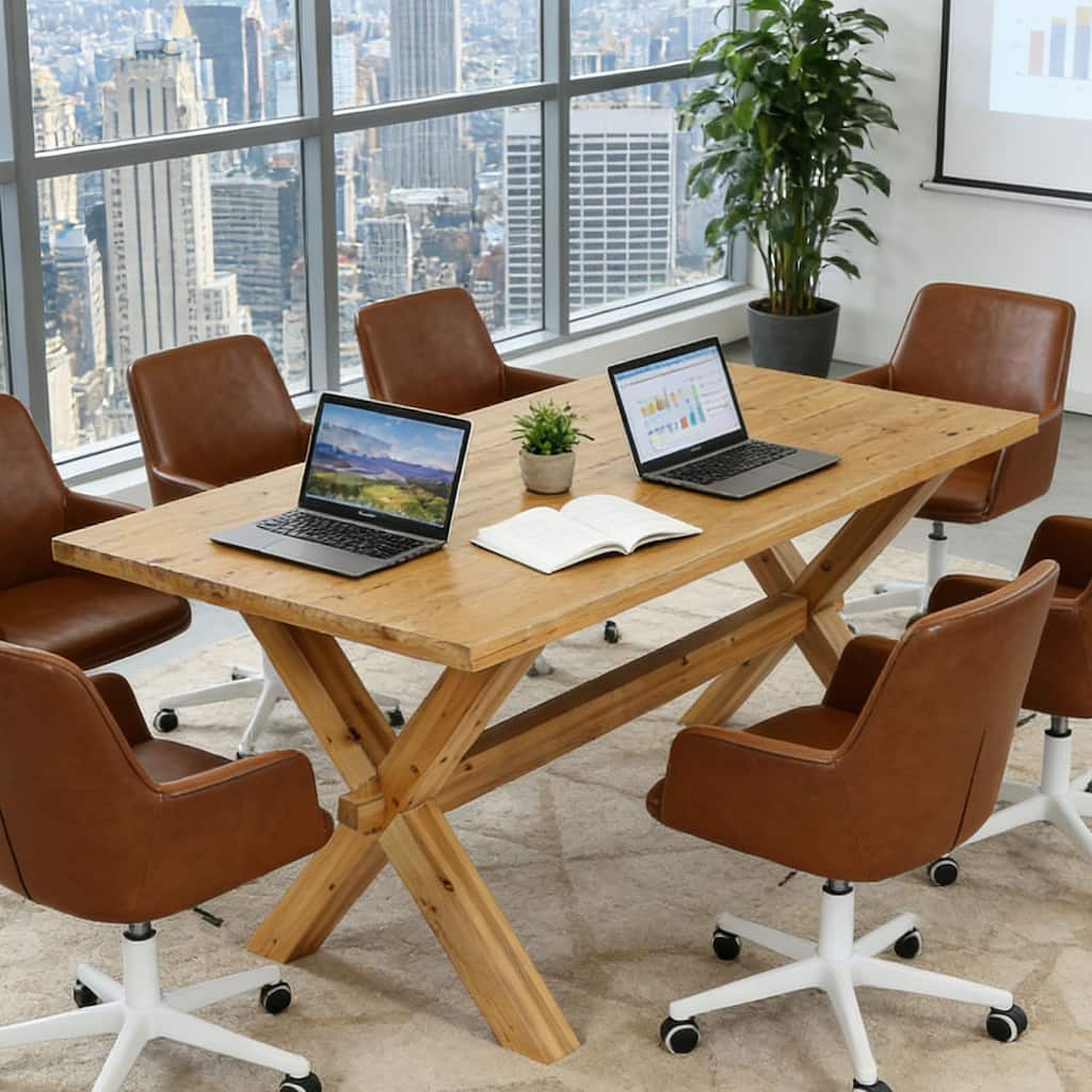 5.24 ft Wood Conference Table with Large Tabletop
