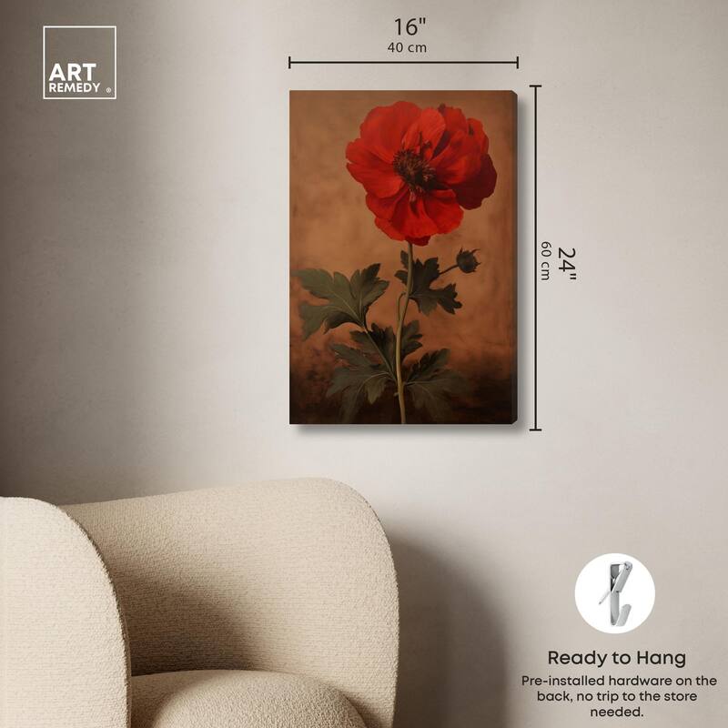 Flourish in Red II Canvas by Art Remedy, Gallery Wrapped