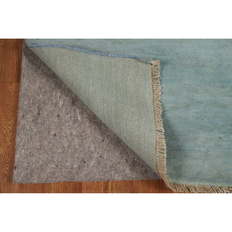 Light Blue Modern Gabbeh Oriental Rug Hand-Knotted Wool Carpet - 3'3" x 4'10"