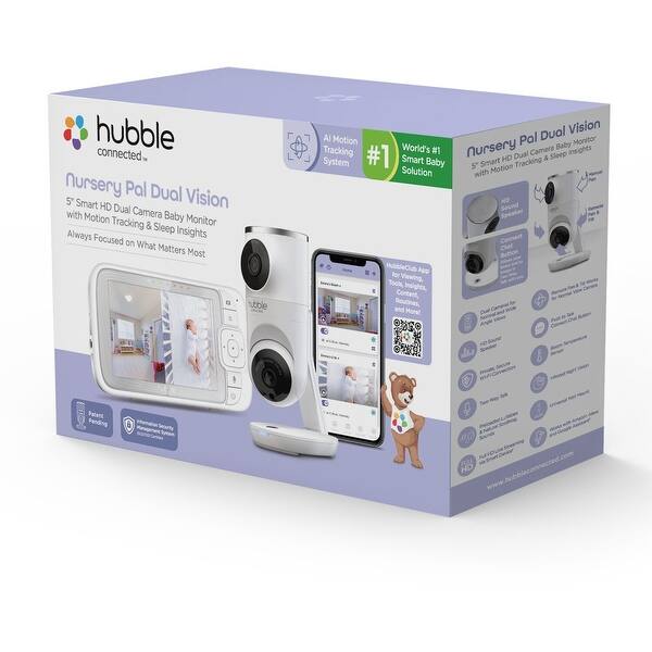 Hubble Connected Nursery Pal Dual Vision Smart WiFi Enabled Baby