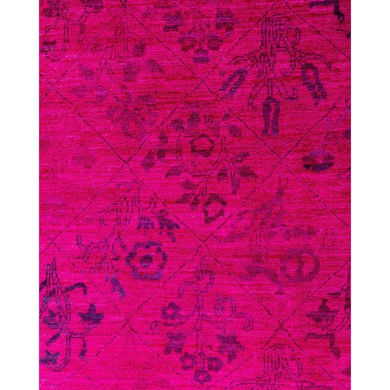 Overdyed, One-of-a-Kind Hand-Knotted Area Rug - Pink - 6' 1" x 9' 2"