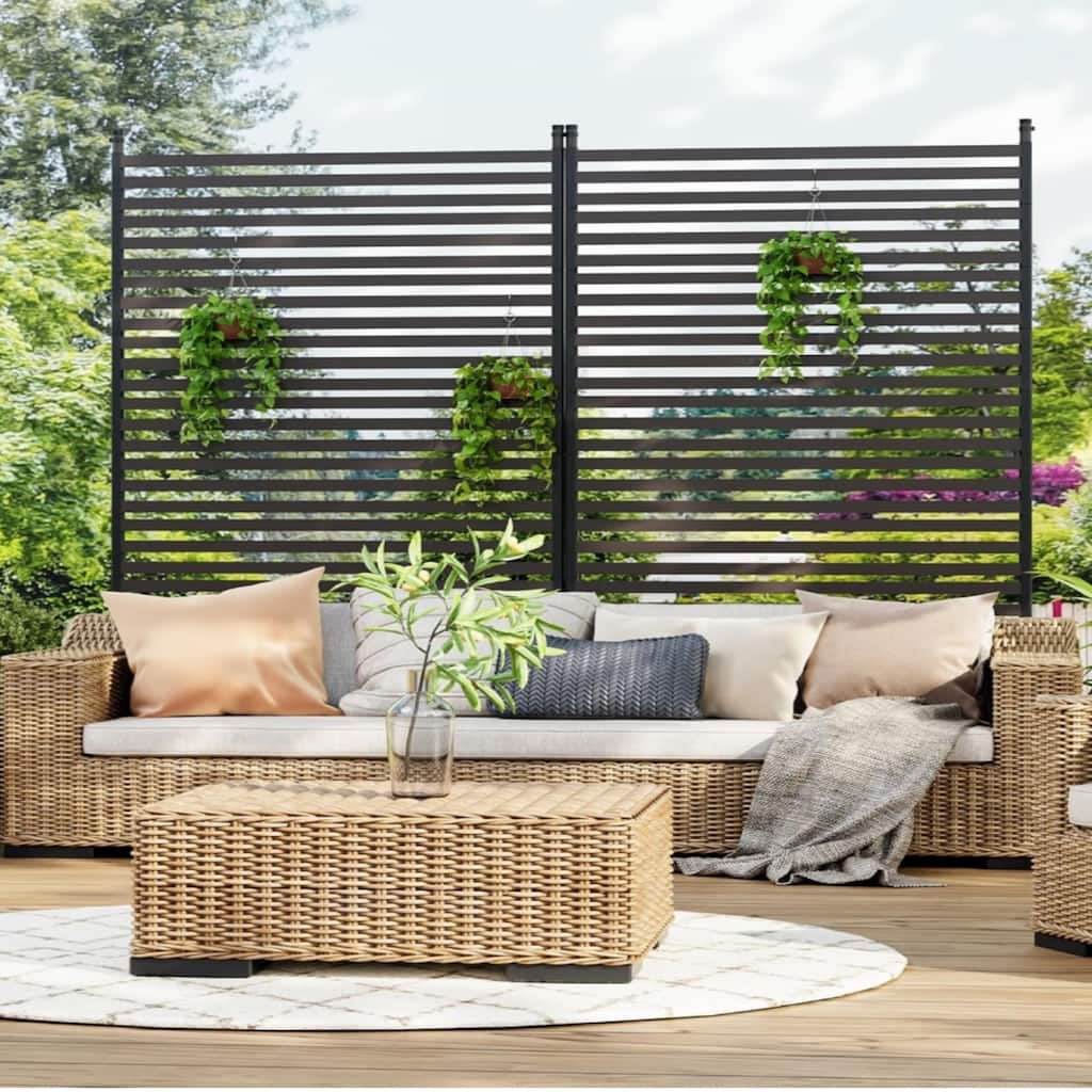 72"H x 36"W Freestanding Metal Outdoor Patio Privacy Screen