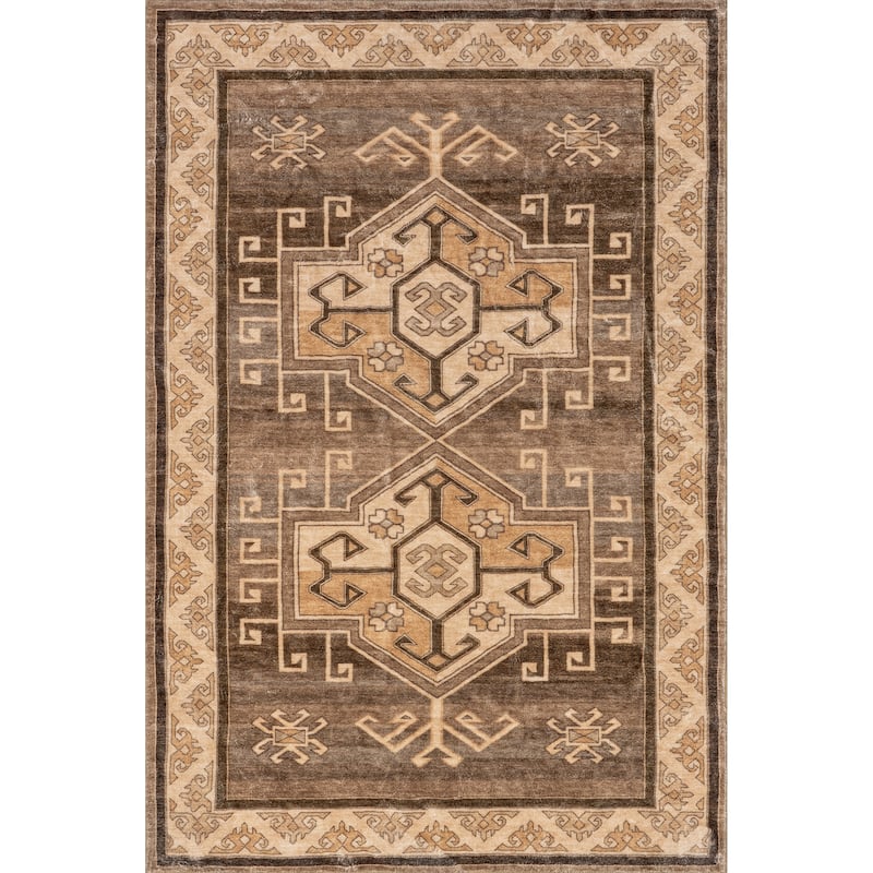 Nuloom Peony Traditional Medallion Machine Washable Area Rug
