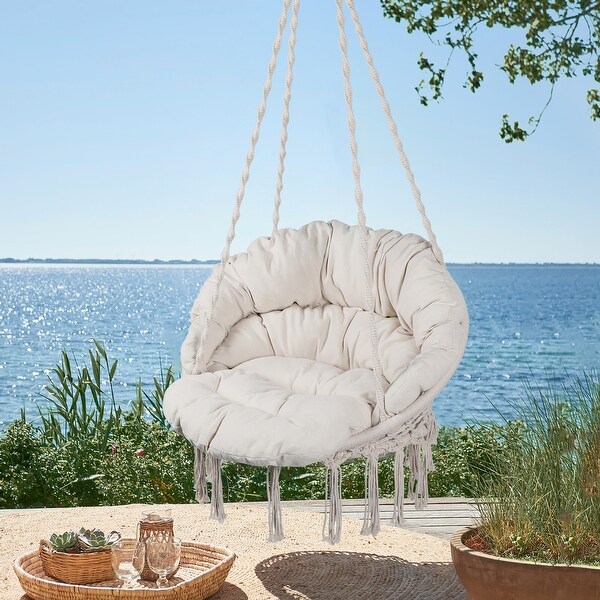 Hammock Chair Macrame Swing Max 330 Lbs Hanging Cotton Rope