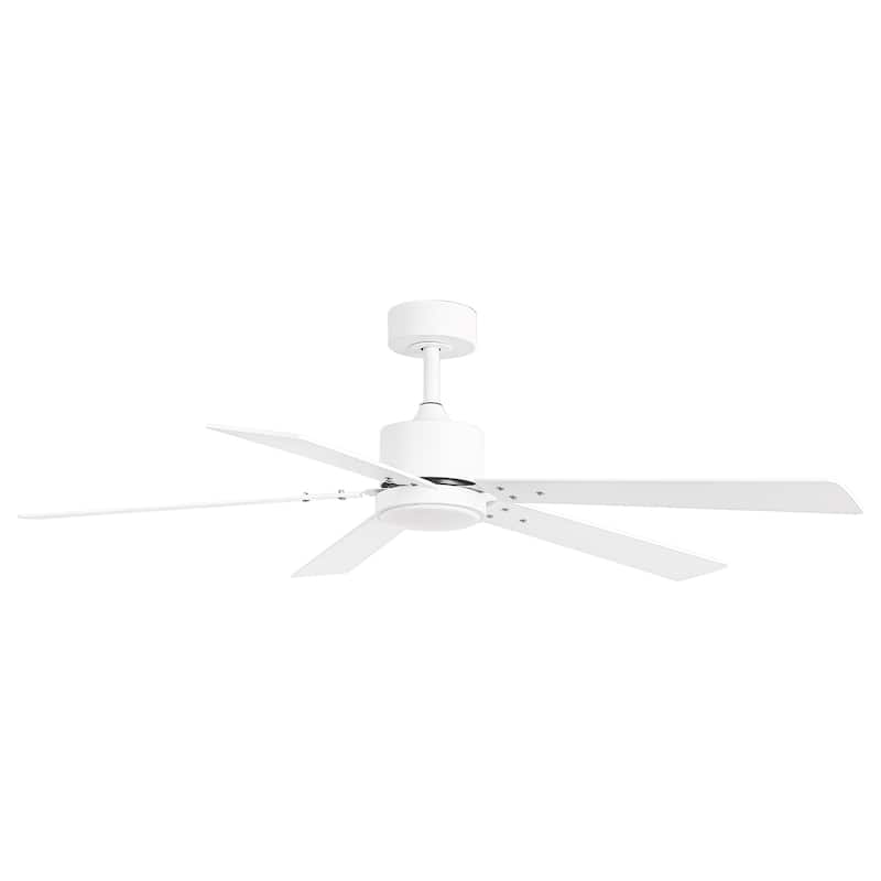 Vaczon 52" Modern Wooden 5-blade White Indoor Ceiling Fan with Light and Remote