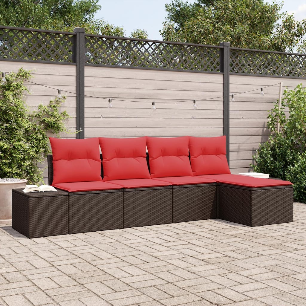 vidaXL 6 Piece Garden Sofa Set with Cushions - 115.7×24.4×27.2
