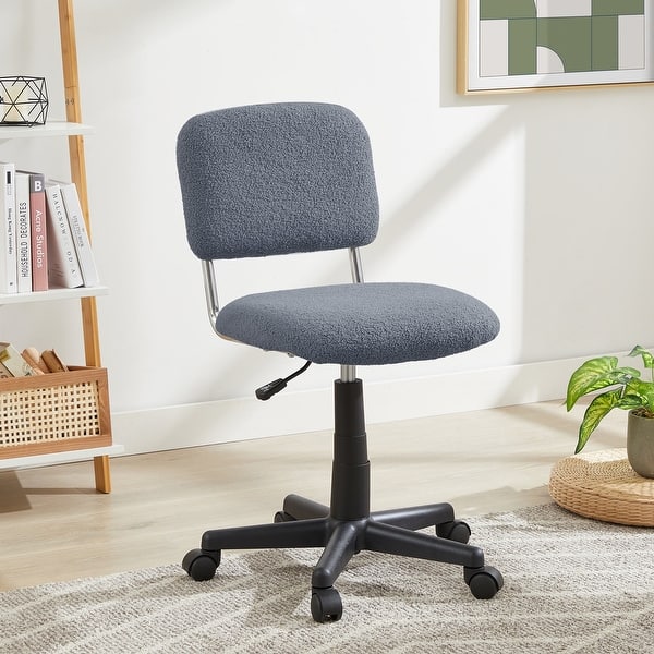 Armless Swivel Office Desk Chair Home Office Chair with Wheels