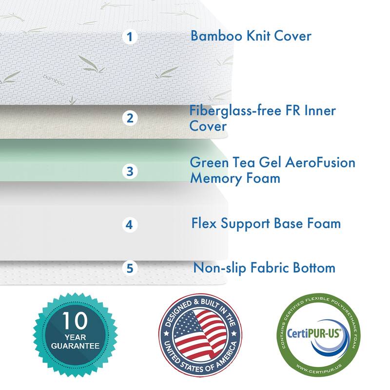 10 Inch Memory Foam Mattress / Cooling Gel Foam / Pressure Relieving / CertiPUR-US Certified / Bed-in-a-Box