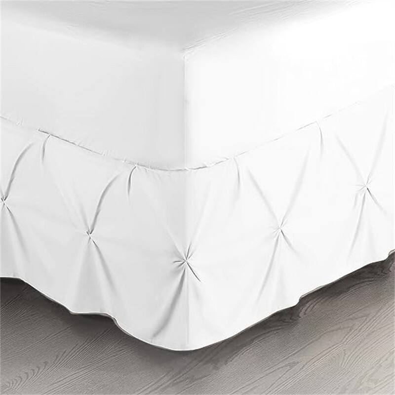 Pinch Pleat Bed Skirt - White - Queen