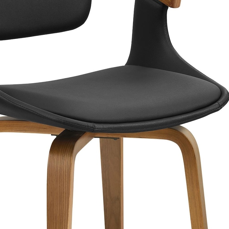 HomeRoots Set of Two Green and Black Upholstered Faux Leather Curved Back Dining Side Chairs