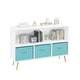 preview thumbnail 9 of 34, Kids bookcase with Collapsible Fabric Drawers，Made of High-Density MDF - Easy Setup