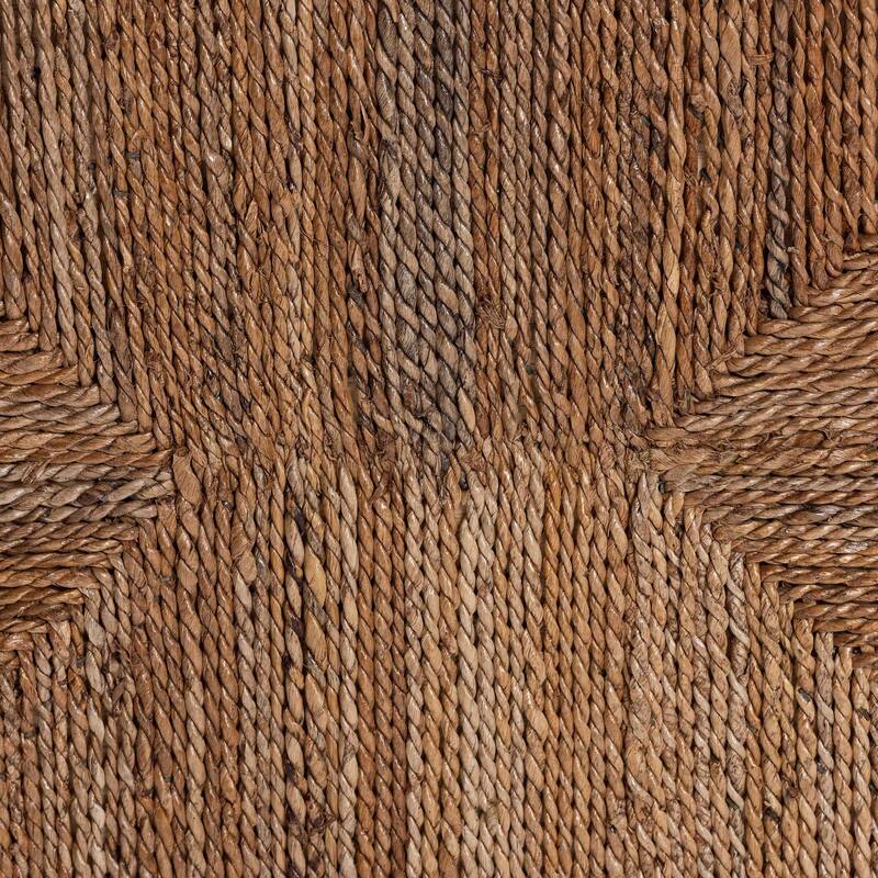 Liza Rectangle Seagrass Coffee Table - Handwoven Natural Fiber Frame with Open Shelf, Coastal Boho Furniture