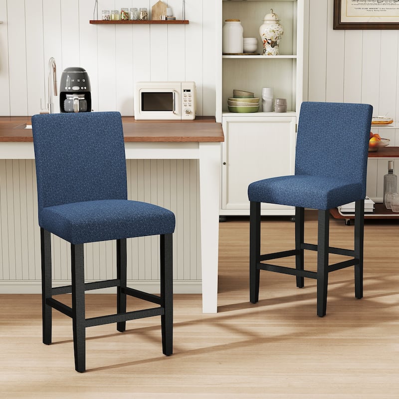 24 Inches Counter Height Bar Stools with Back Set of 2