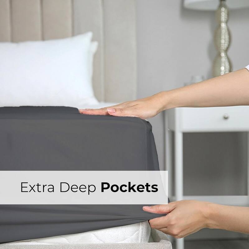 CGK Linens Microfiber Extra Deep Pocket 18" - 24" Inch Fitted Sheet