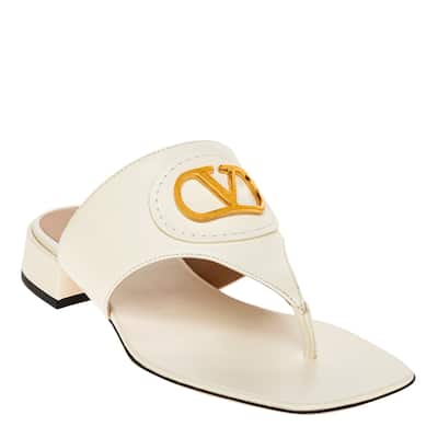 Valentino Vlogo Slides in Leather