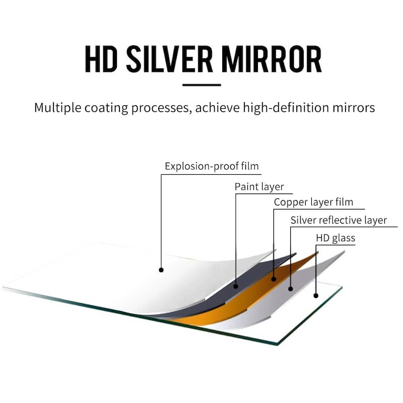 Modern Black Bathroom Mirror with Aluminum Frame