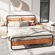 preview thumbnail 3 of 14, King Metal Platform Bed Frame with Upholstered Headboard Wireless Charging
