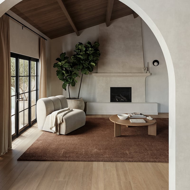 Frenshe Interiors Maru Wool Area Rug - 7'6" x 9'6" - Dark Brown