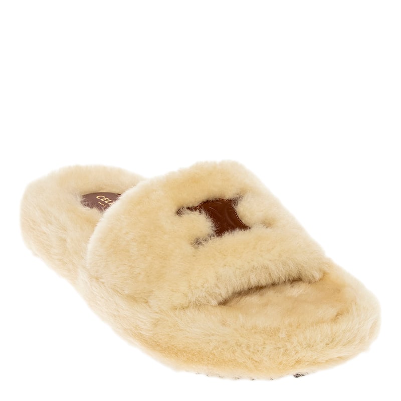 Celine Shearling Slides - 39 EU