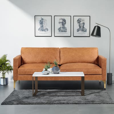 Poly & Bark Mateo 82.5" Sofa - Full Grain Genuine Italian Leather