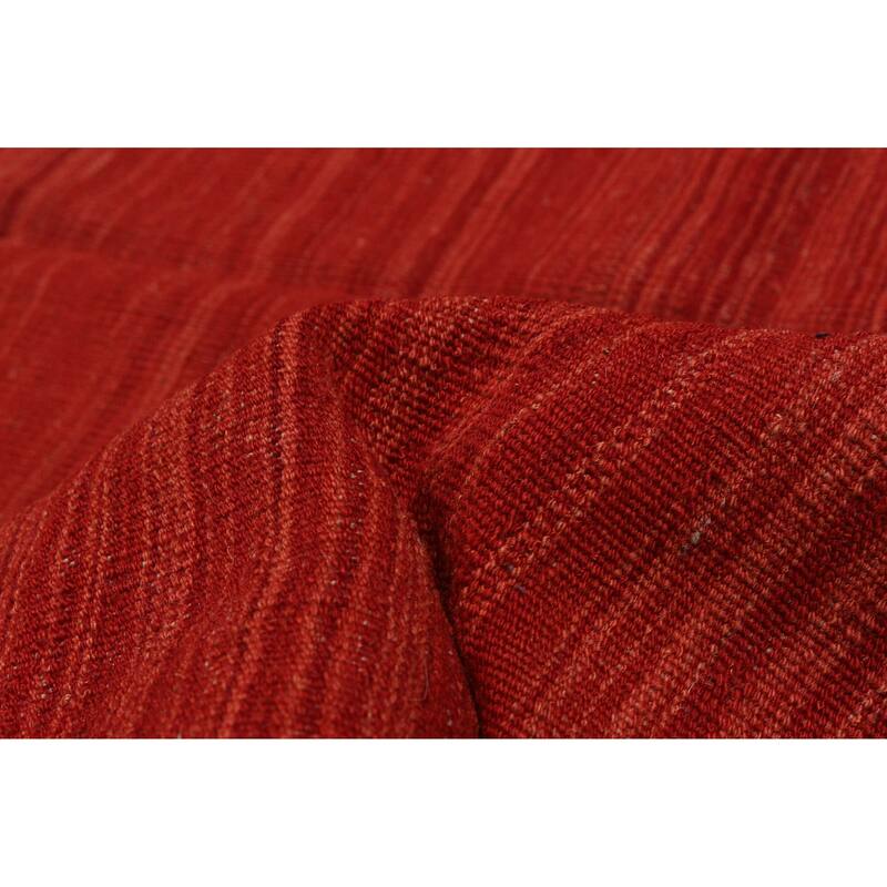 ECARPETGALLERY Flat-Weave Ankara FW Red Wool Kilim - 7'4 x 9'11