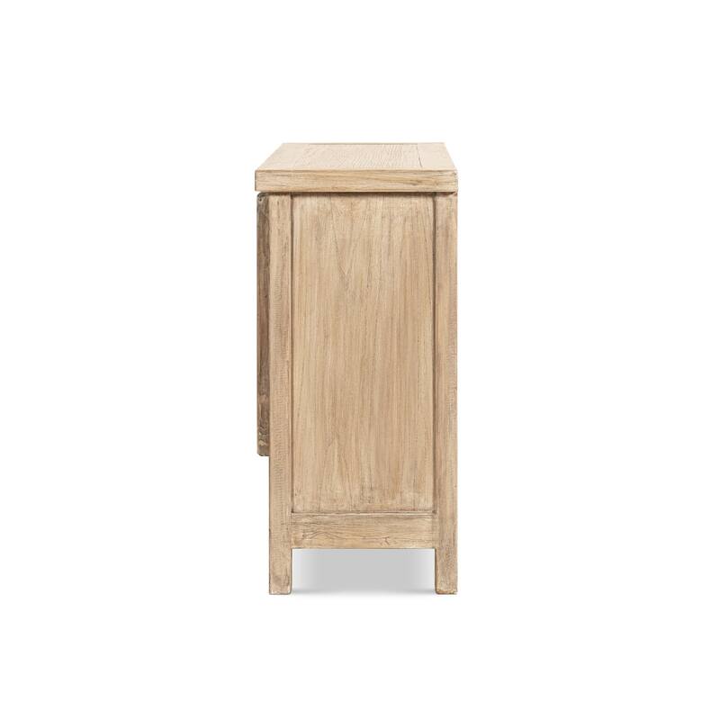 Jennifer Taylor Home Rowan 48" Solid Reclaimed Elm 2-Door Crossbar Accent Storage Cabinet