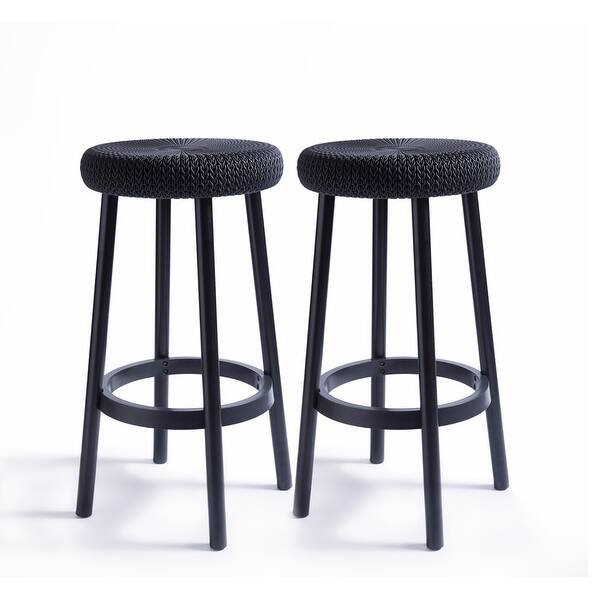 Shop Keter Cozy Knit Bar Stools Set Of 2 Overstock 28250324