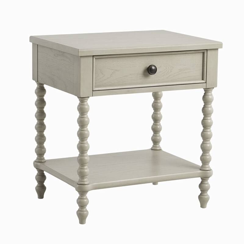 Beige Nightstand with 1-drawer 1-Shelf - Beige