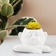 preview thumbnail 3 of 5, 3 - Piece Artificial Succulent in Vase Set/White Ceramic Head Planter with Artificial Plants