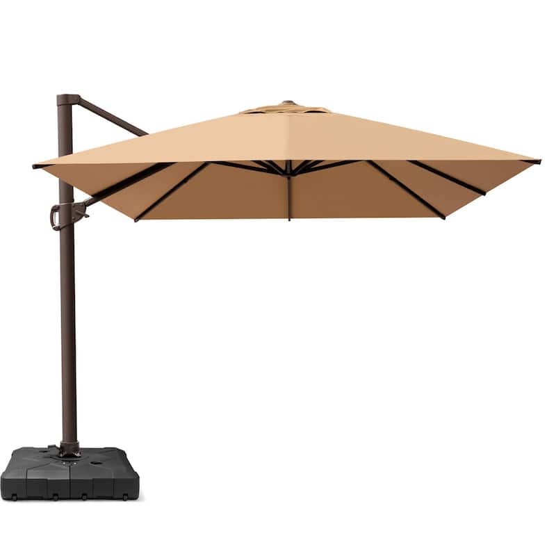 10 x 13 FT Outdoor Shade Canopy Patio Cantilever Offset Umbrella with Base