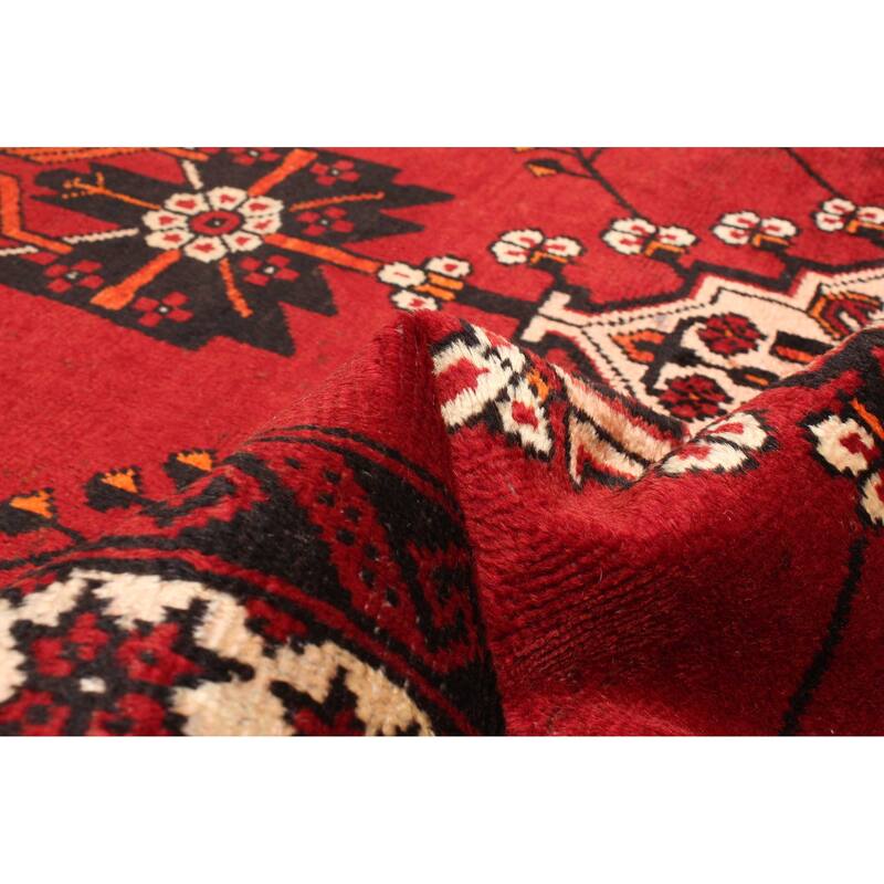 ECARPETGALLERY Hand-knotted Andelz Dark Red Wool Rug - 4'2 x 6'6